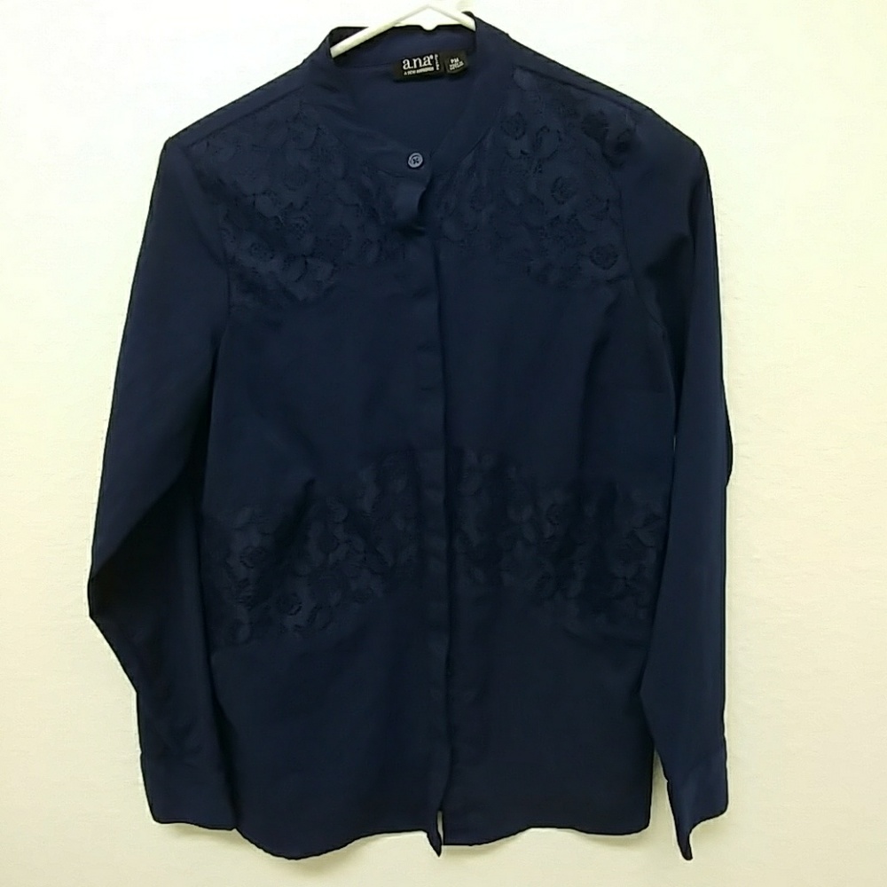 Navy lace blouse